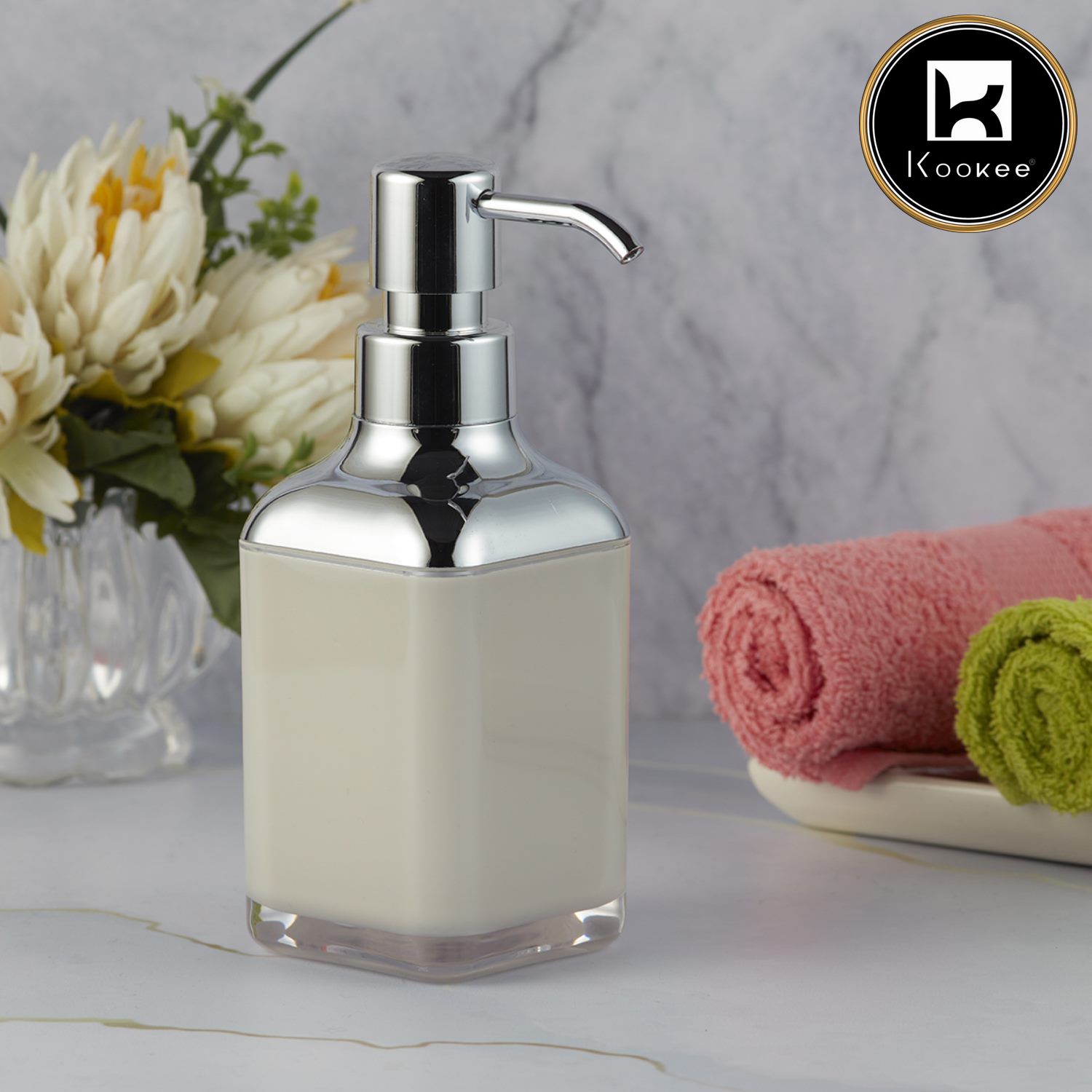 Kookee Acrylic Soap Dispensers, Beige, ART09921