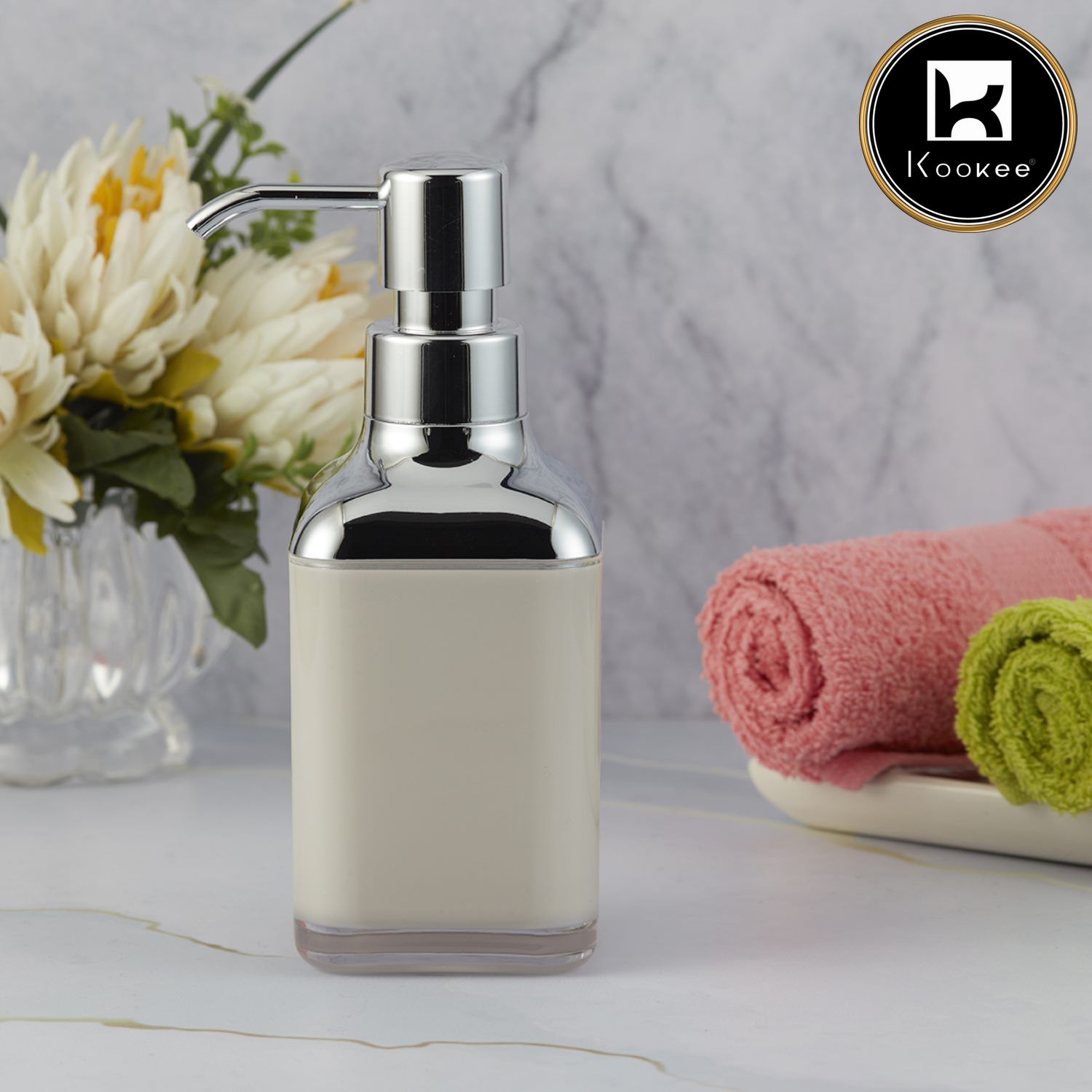 Kookee Acrylic Soap Dispensers, Beige, ART09921