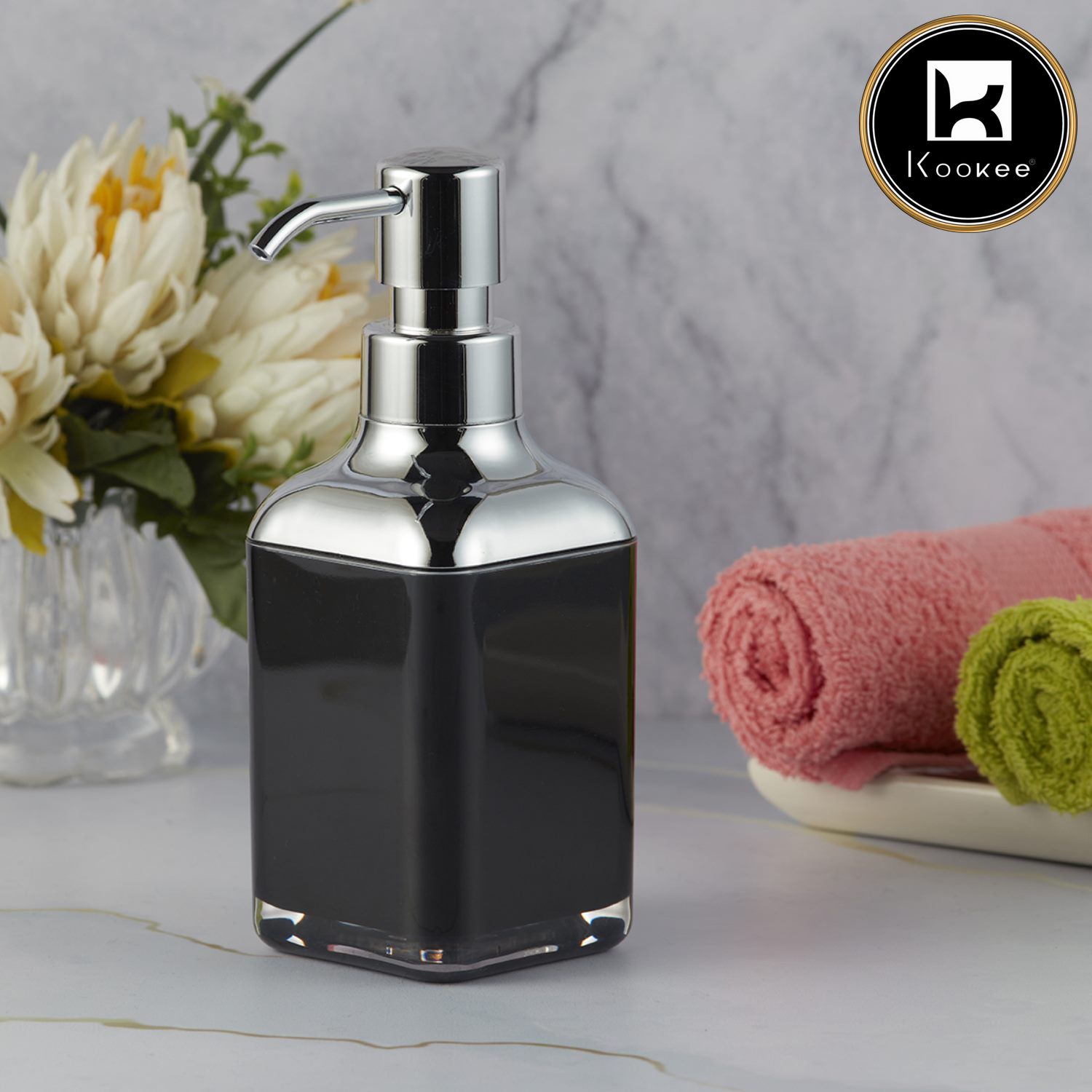 Kookee Acrylic Soap Dispensers, Black, ART09924