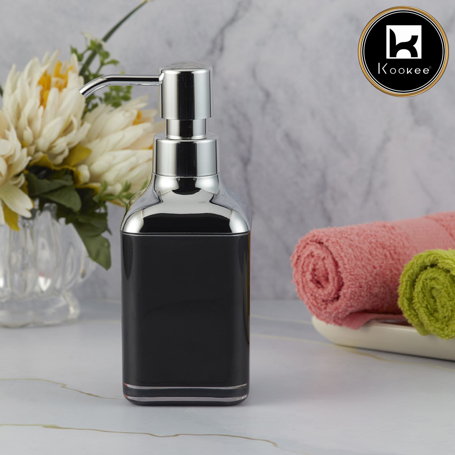 Kookee Acrylic Soap Dispensers, Black, ART09924