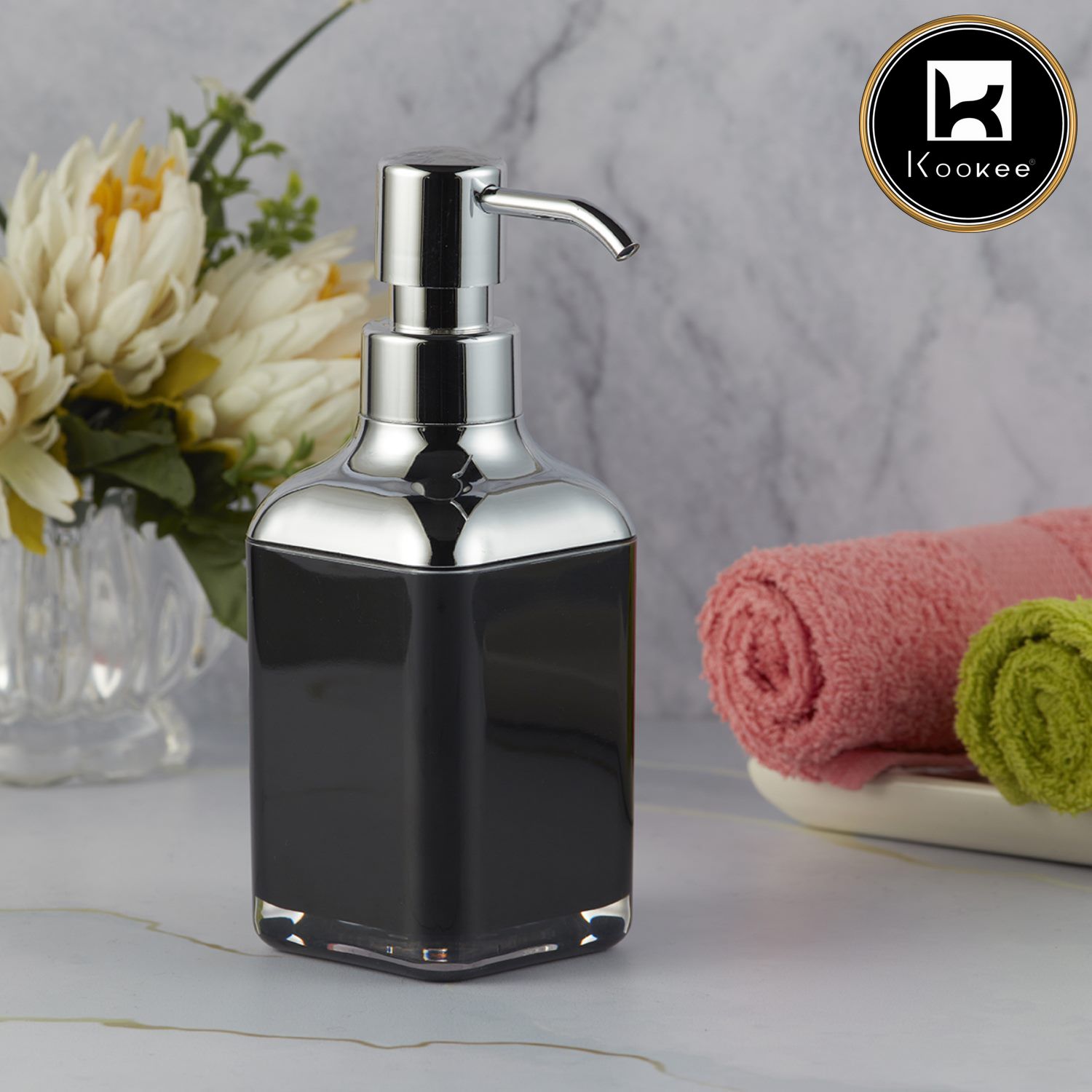 Kookee Acrylic Soap Dispensers, Black, ART09924