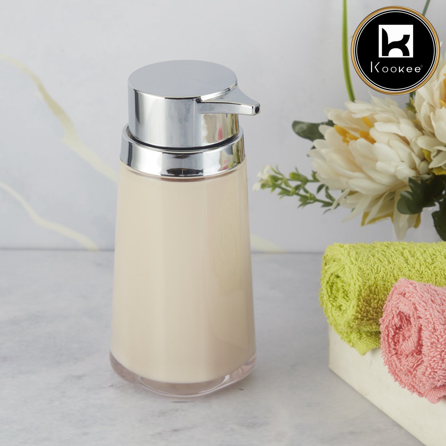 Kookee Acrylic Soap Dispensers, Beige, ART09928