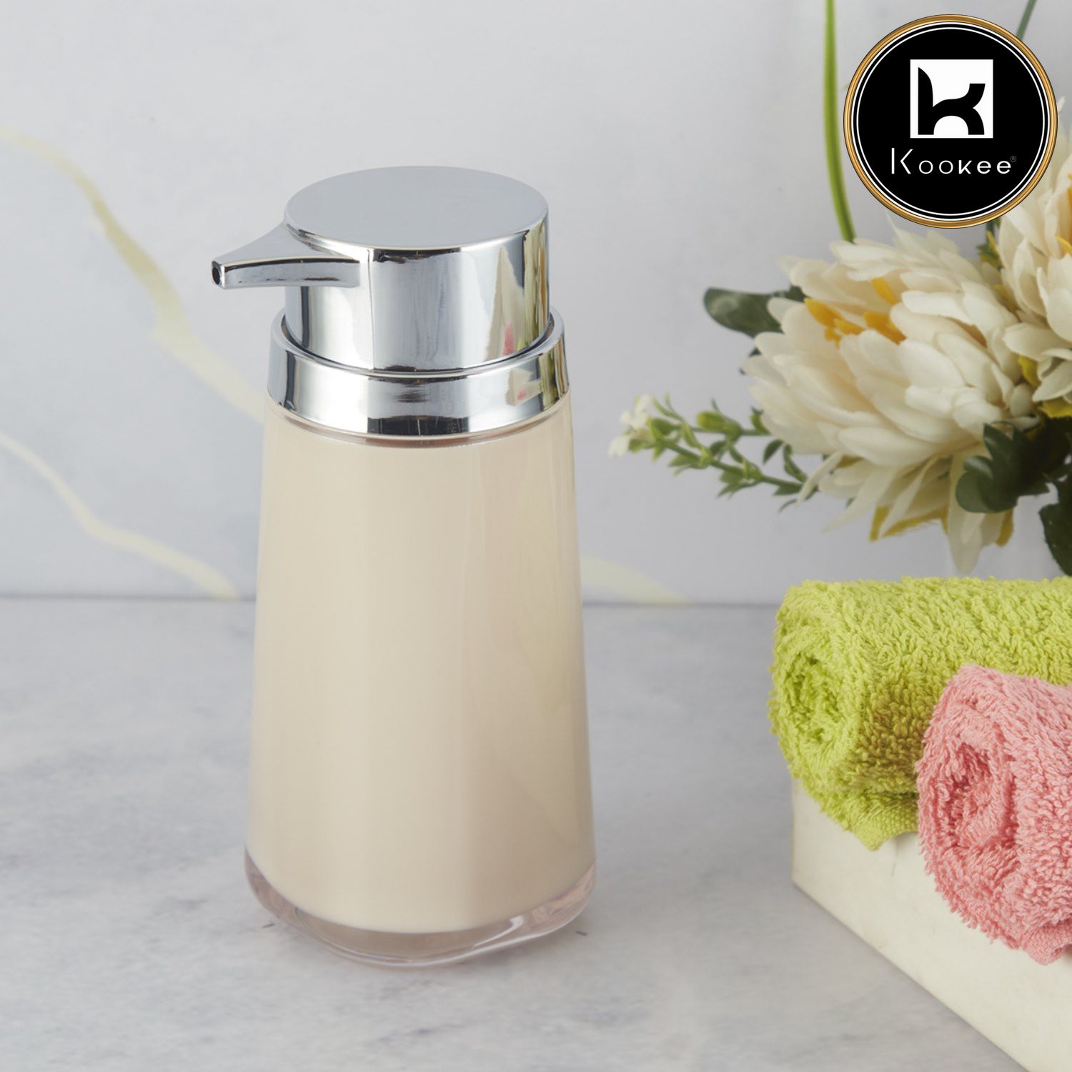 Kookee Acrylic Soap Dispensers, Beige, ART09928