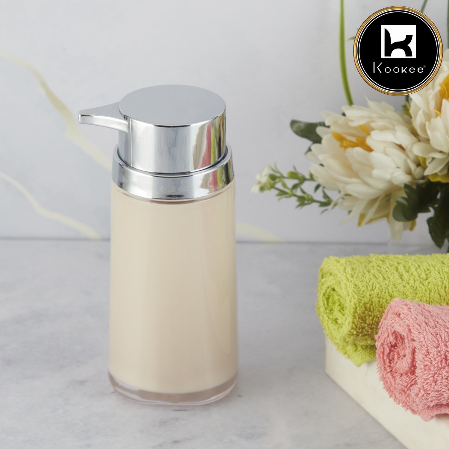 Kookee Acrylic Soap Dispensers, Beige, ART09928