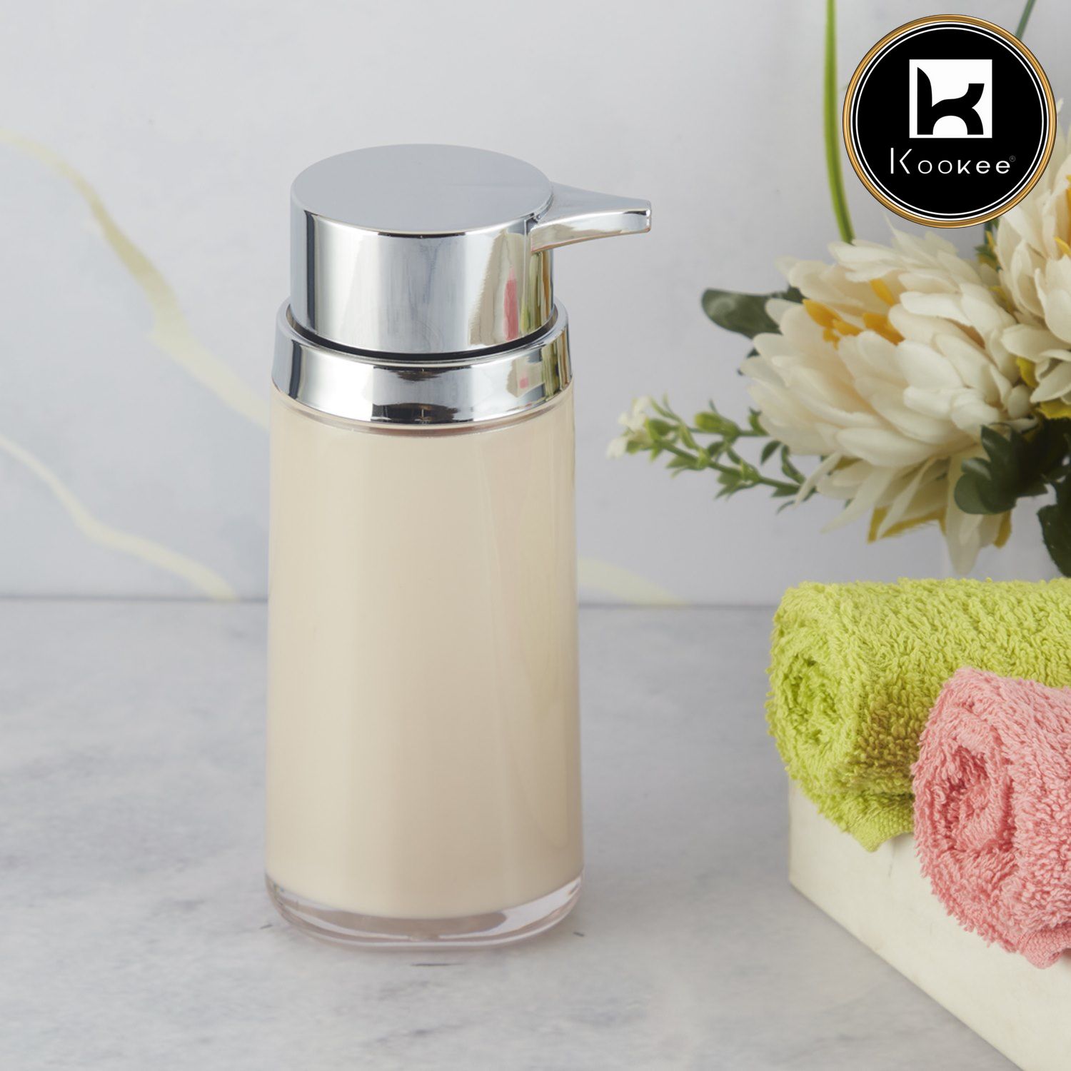 Kookee Acrylic Soap Dispensers, Beige, ART09928