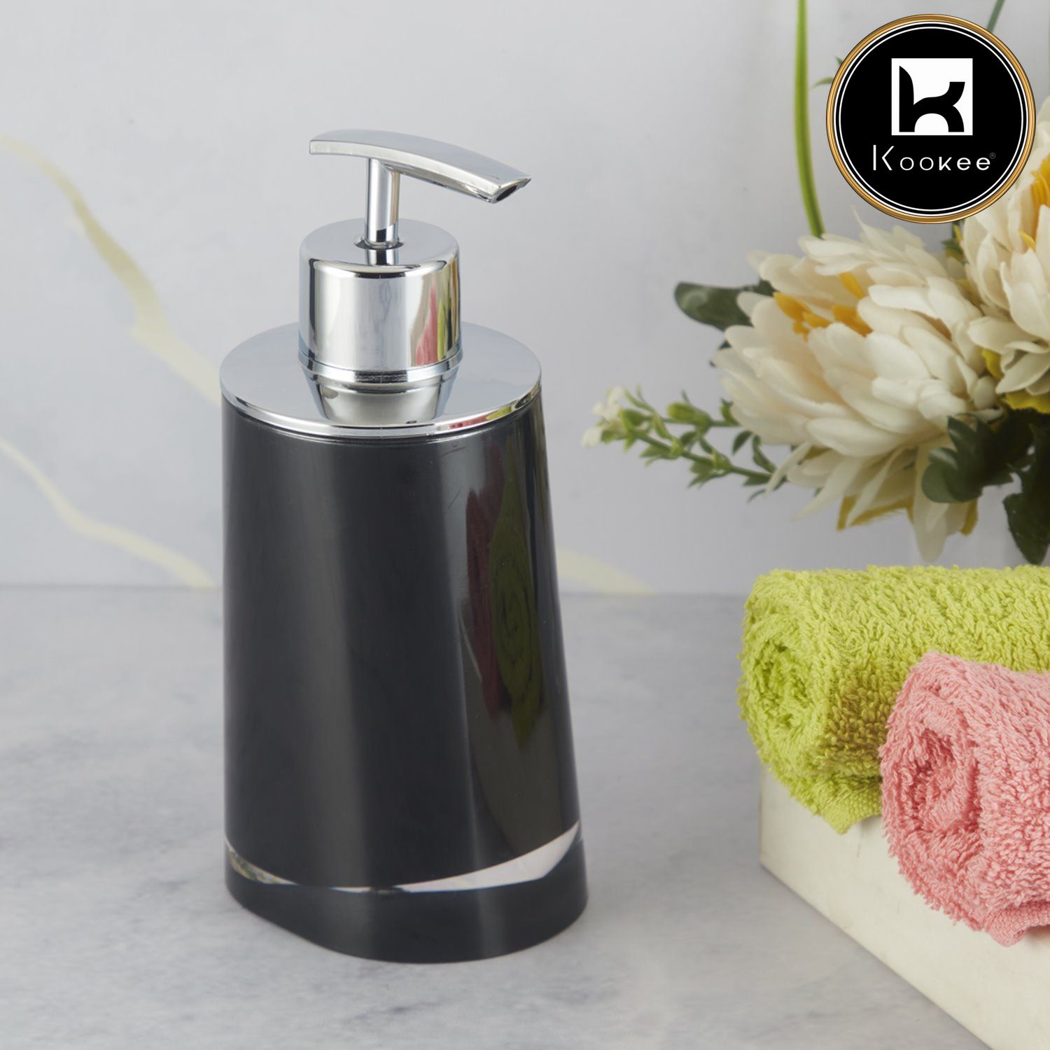 Kookee Acrylic Soap Dispensers, Black, ART09942