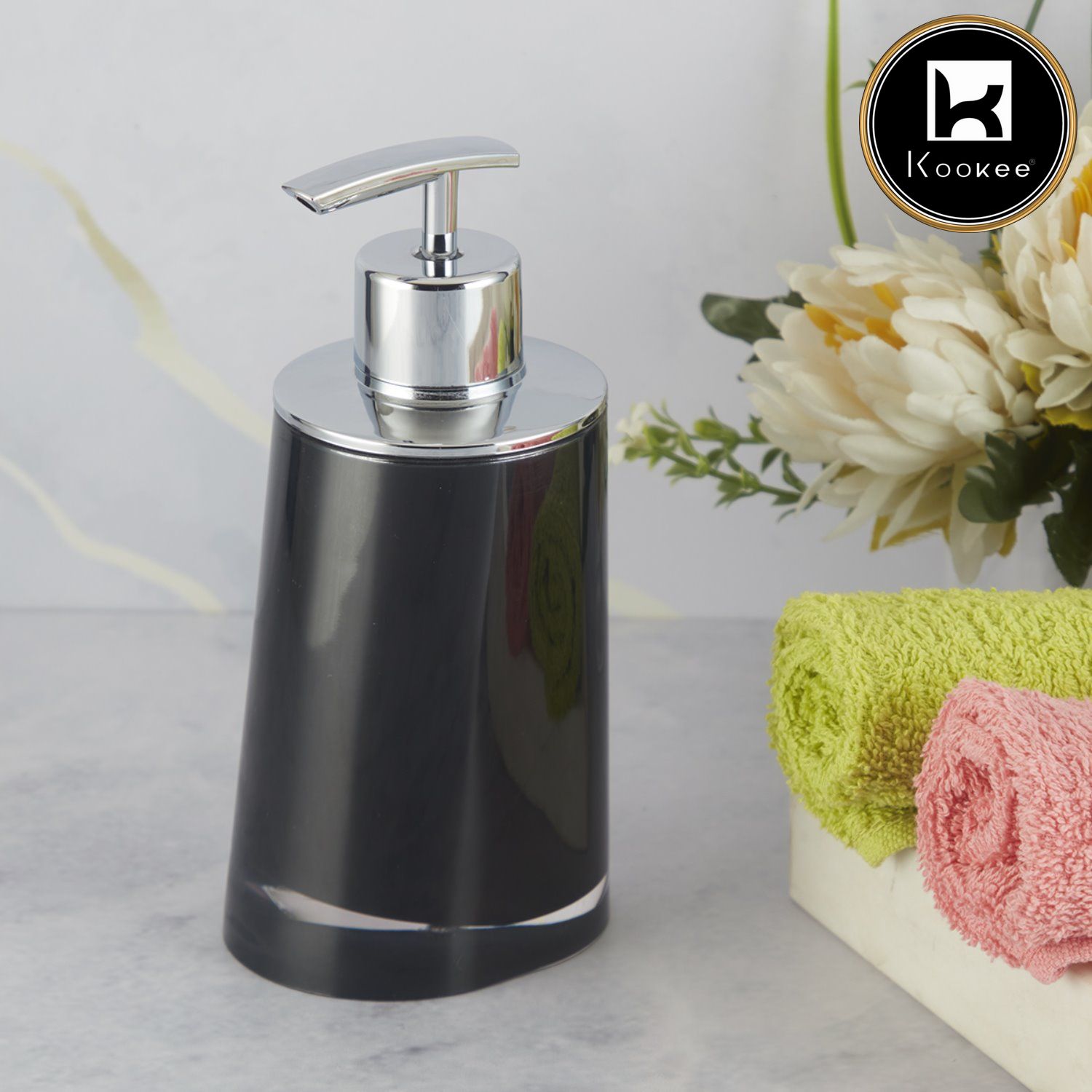 Kookee Acrylic Soap Dispensers, Black, ART09942