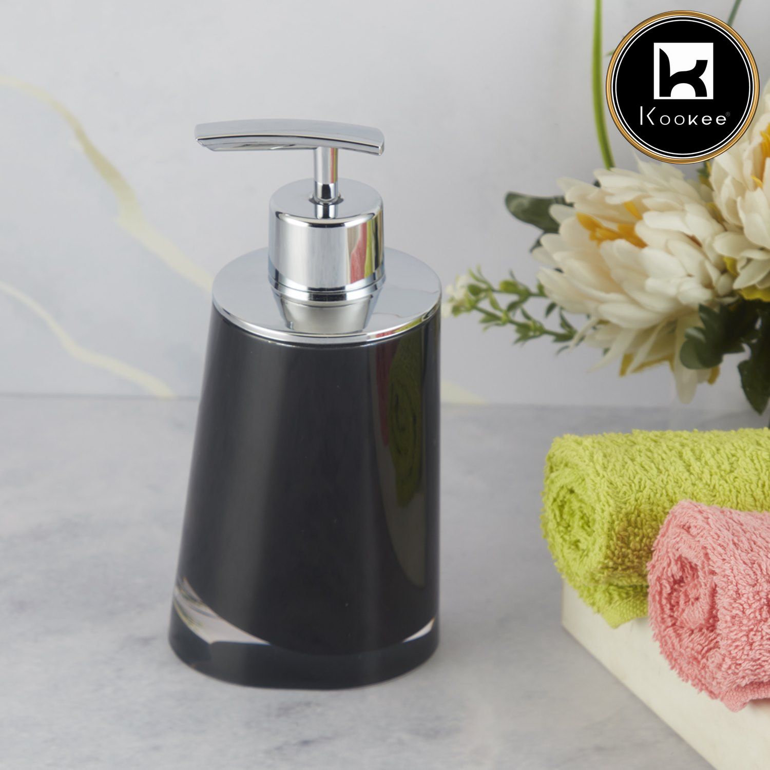 Kookee Acrylic Soap Dispensers, Black, ART09942