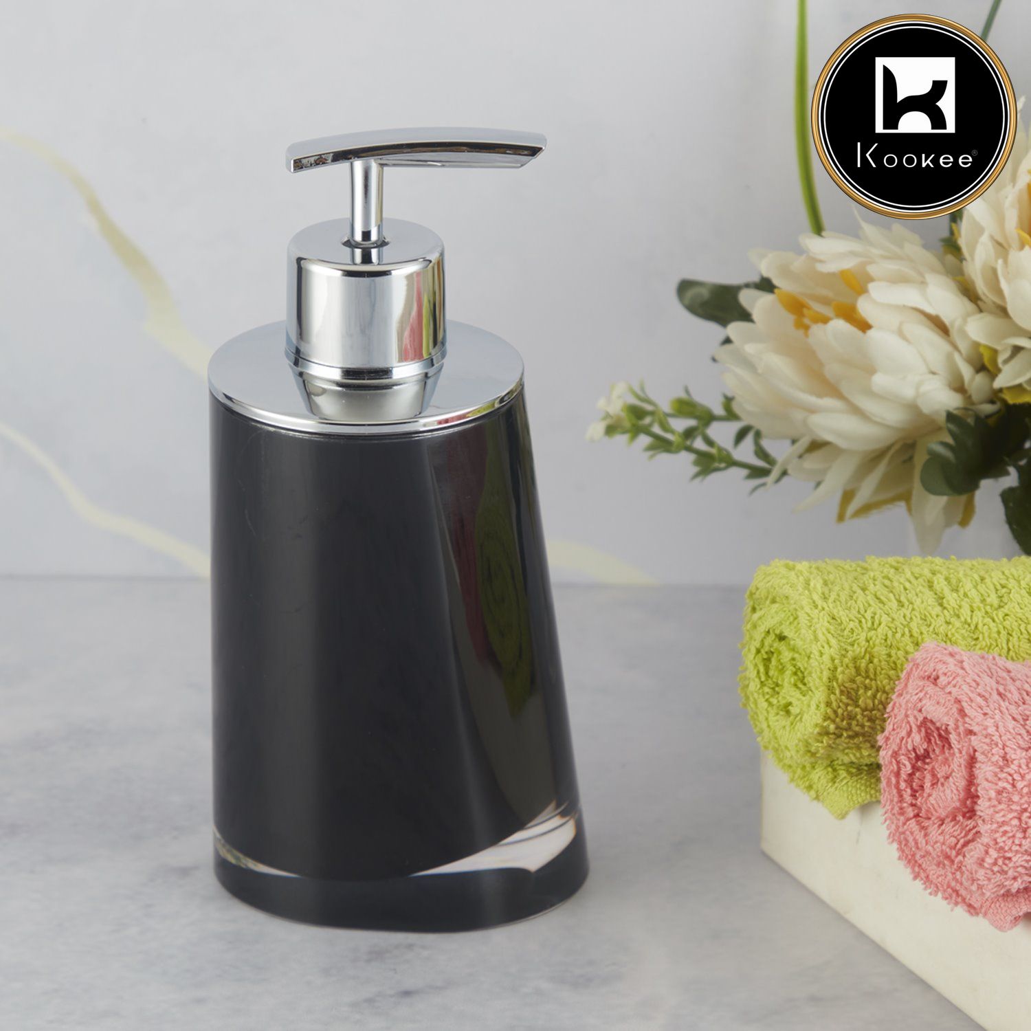Kookee Acrylic Soap Dispensers, Black, ART09942