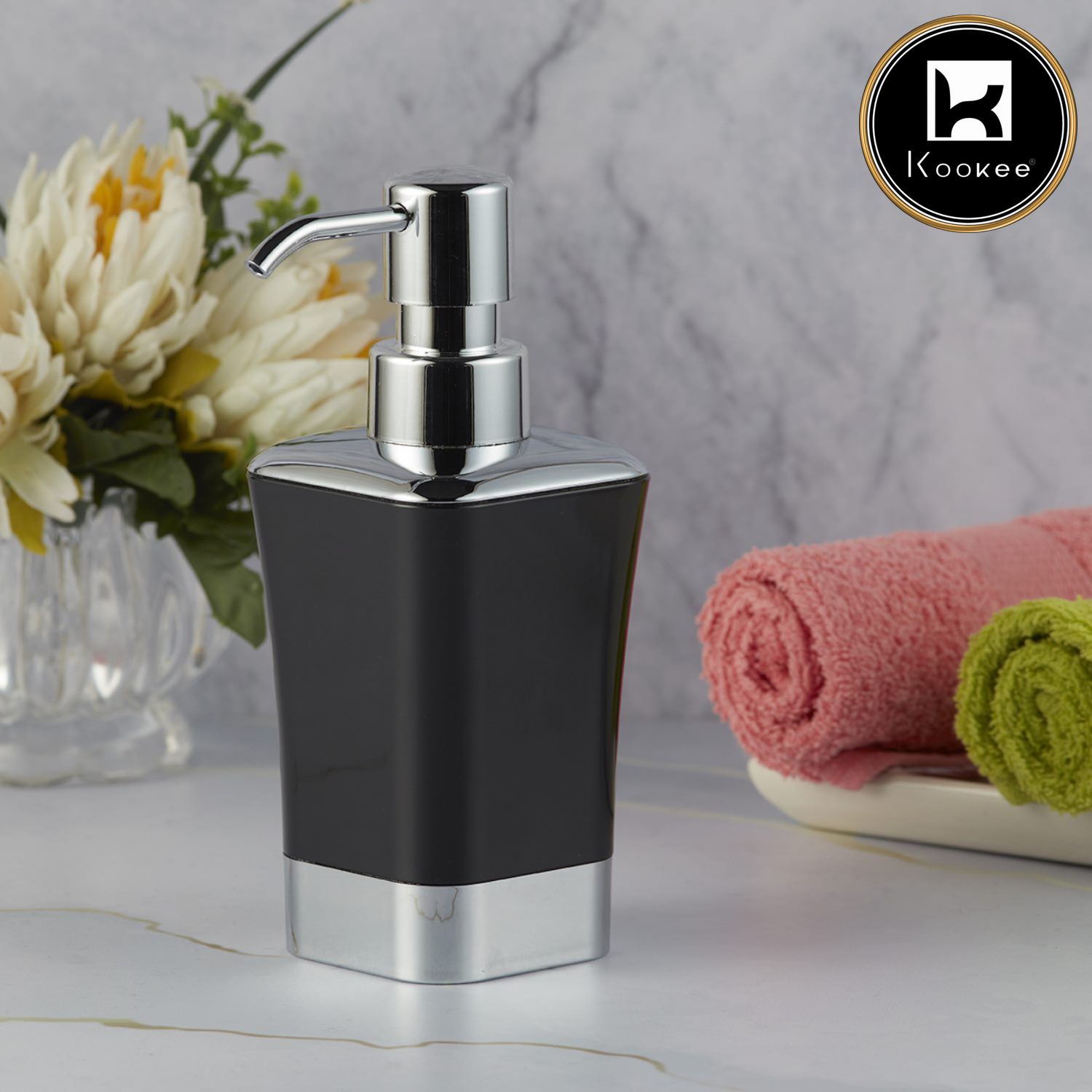 Kookee Acrylic Soap Dispensers, Black, ART09946