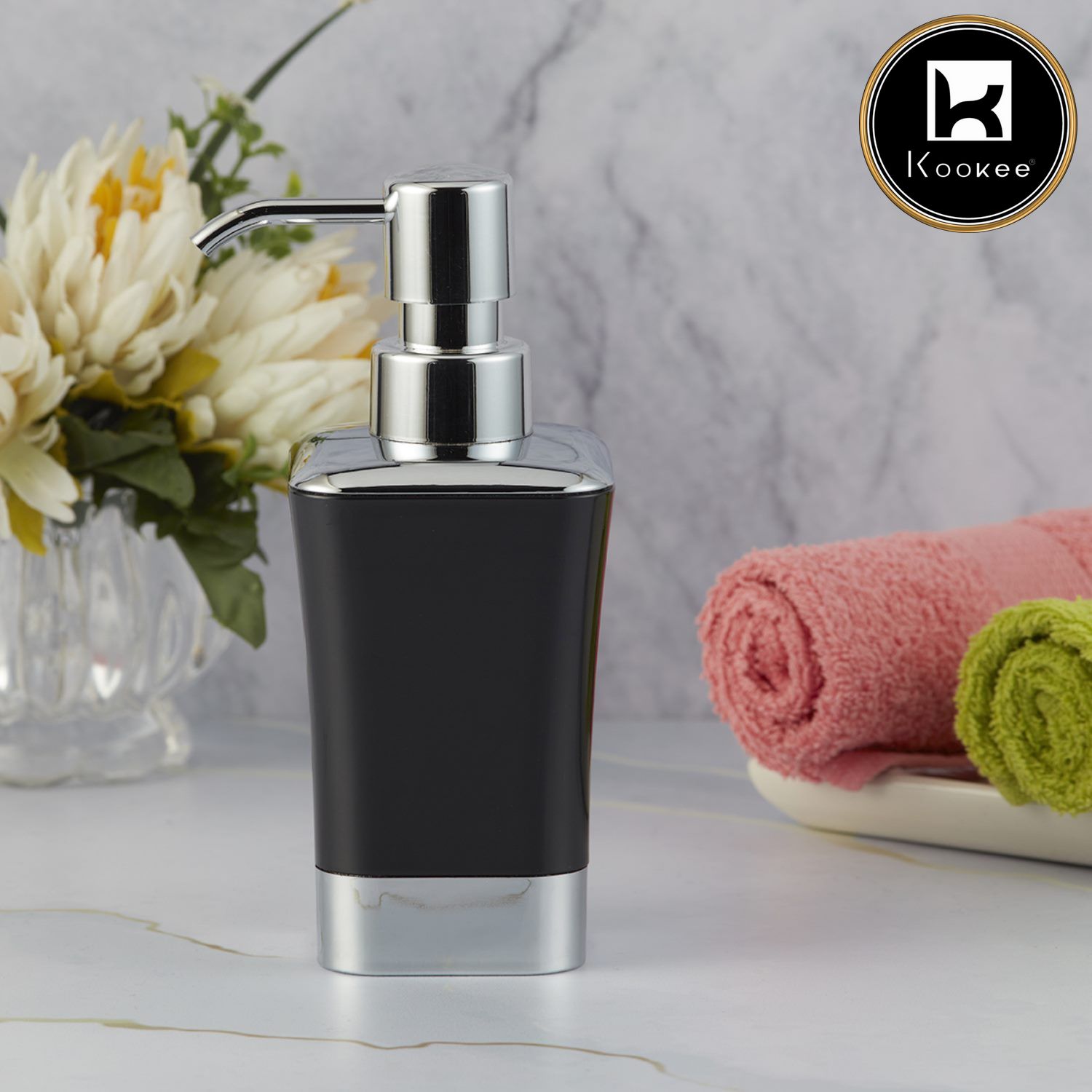 Kookee Acrylic Soap Dispensers, Black, ART09946