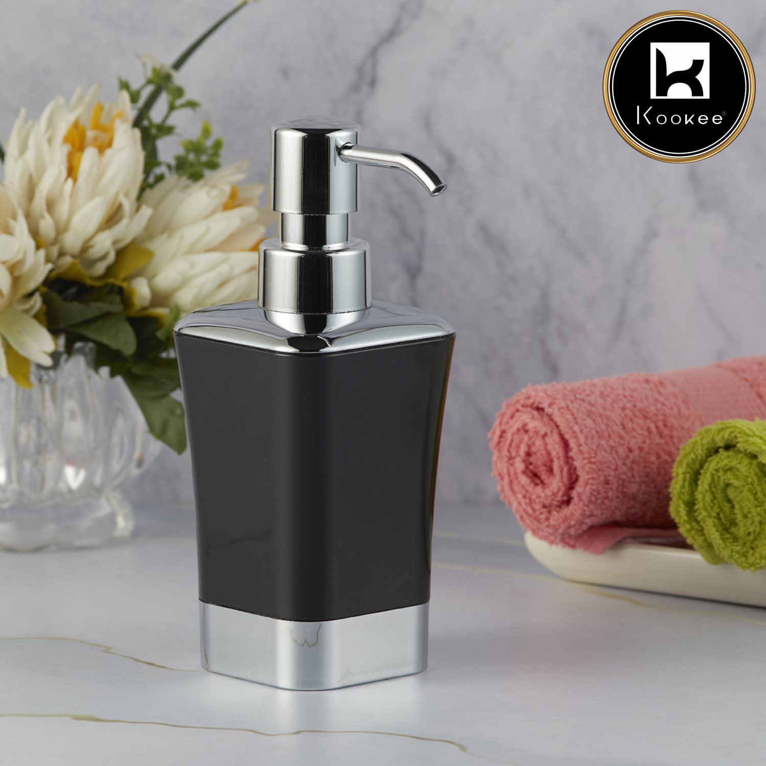 Kookee Acrylic Soap Dispensers, Black, ART09946
