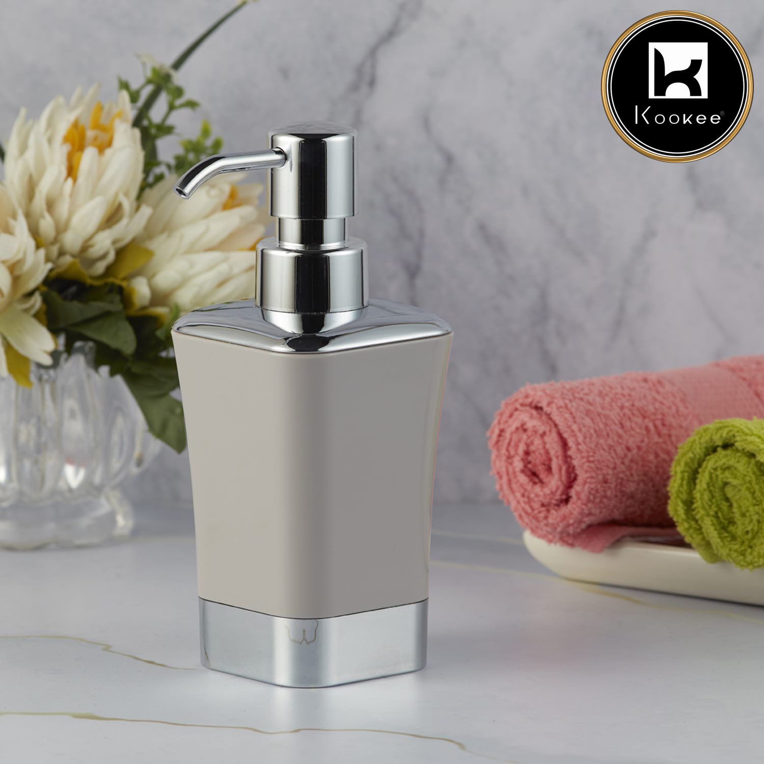 Kookee Acrylic Soap Dispensers, Grey, ART09949