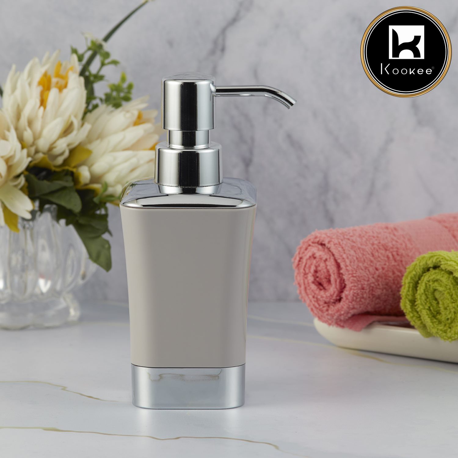 Kookee Acrylic Soap Dispensers, Grey, ART09949