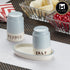 Ceramic Salt Pepper Container Set with tray (9963)