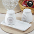 Ceramic Salt Pepper Container Set with tray (9964)