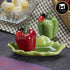 Ceramic Salt Pepper Container Set with tray (9969)