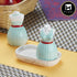 Ceramic Salt Pepper Container Set with tray (9972)