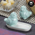 Ceramic Salt Pepper Container Set with tray (9977)