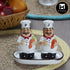 Kookee Ceramic Salt and Pepper Shakers Set with tray for Dining Table used as Namak Dhani, Shaker, Sprinkler, Spices Dispenser for Home, Kitchen and Restaurant