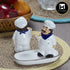 Ceramic Salt Pepper Container Set with tray (9987)