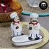 Ceramic Salt Pepper Container Set with tray (9989)