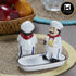 Ceramic Salt Pepper Container Set with tray (9989)