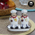 Kookee Ceramic Salt and Pepper Shakers Set with tray for Dining Table used as Namak Dhani, Shaker, Sprinkler, Spices Dispenser for Home, Kitchen and Restaurant