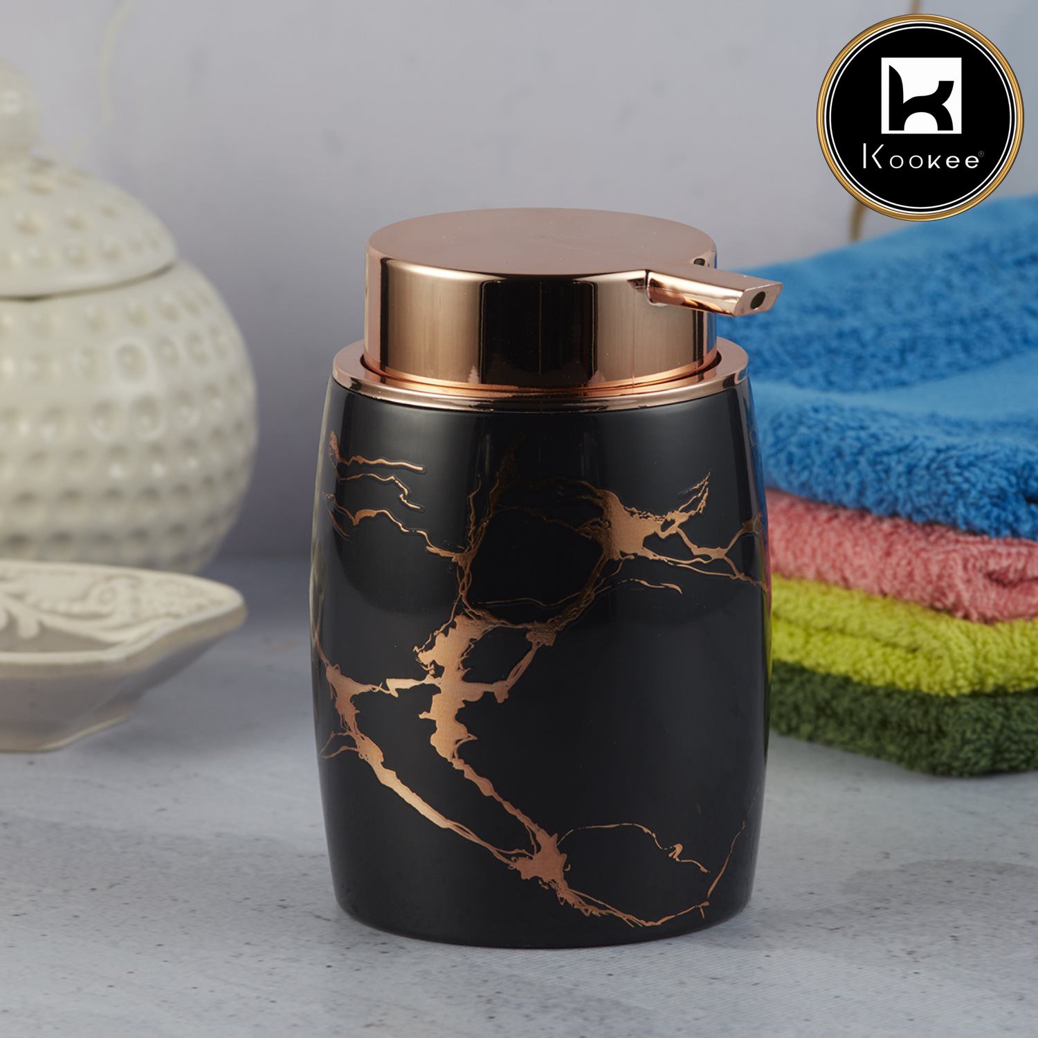 Kookee Acrylic Soap Dispensers, Black, ART09990