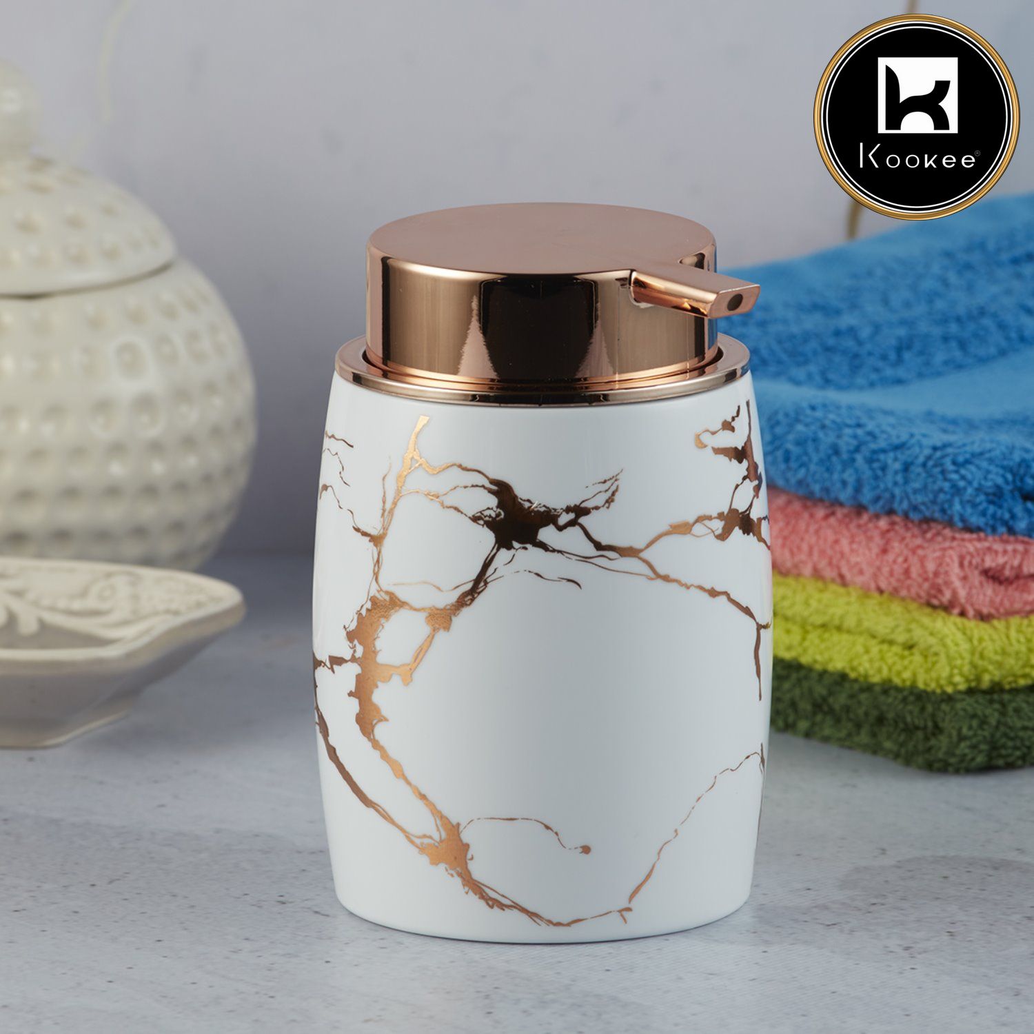 Kookee Acrylic Soap Dispensers, White, ART09991