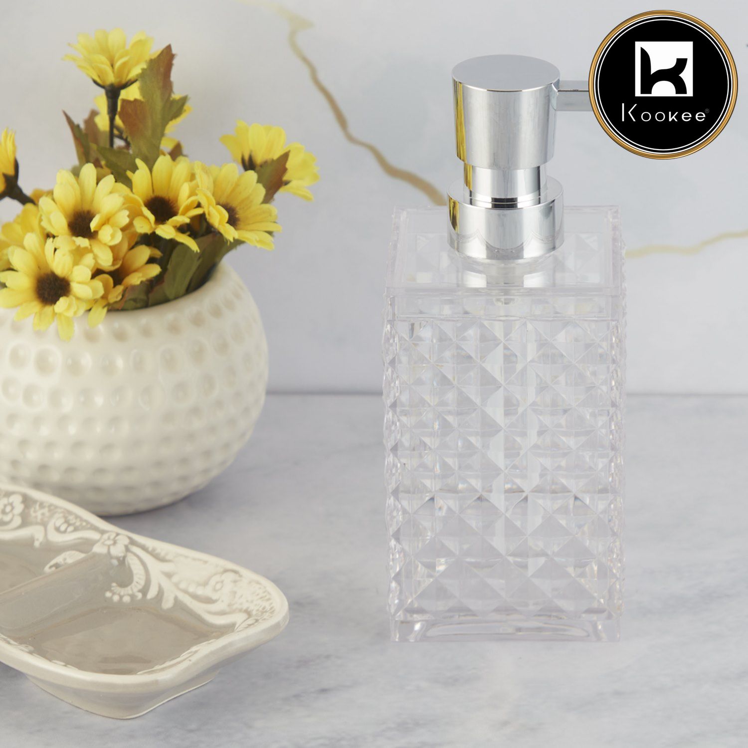 Kookee Acrylic Soap Dispensers, Transparent, ART09994