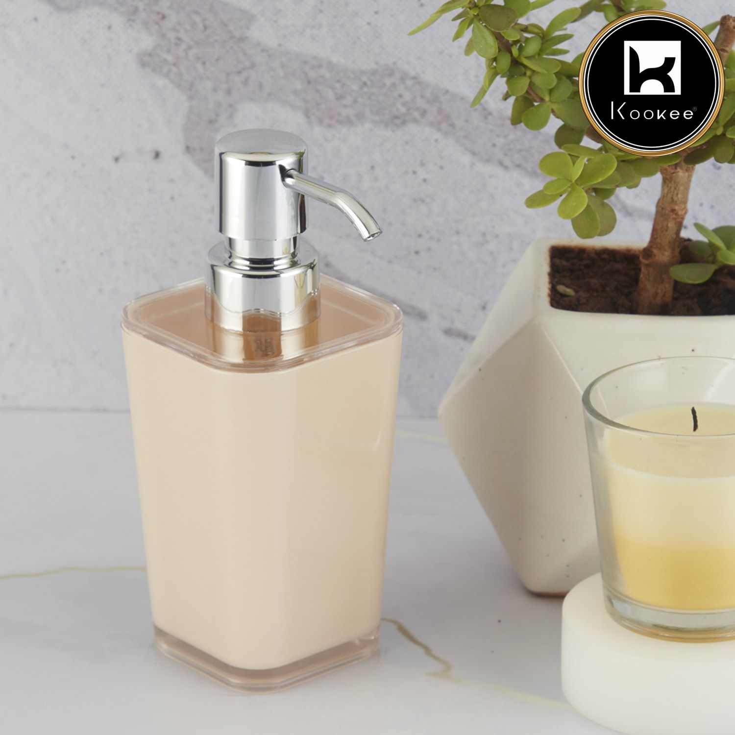 Kookee Acrylic Soap Dispensers, Beige, ART10002