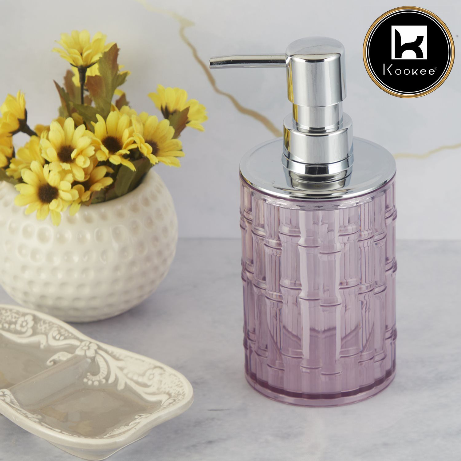 Kookee Acrylic Soap Dispensers, Purple, ART10019