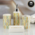 Ceramic Bathroom Set of 4 with Soap Dispenser (10057)