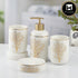 Ceramic Bathroom Accessories Set of 4 with Soap Dispenser (10079)