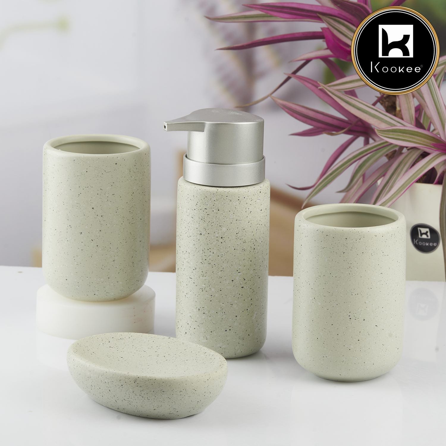 Kookee Ceramic Bathroom Sets, Off White, ART10091