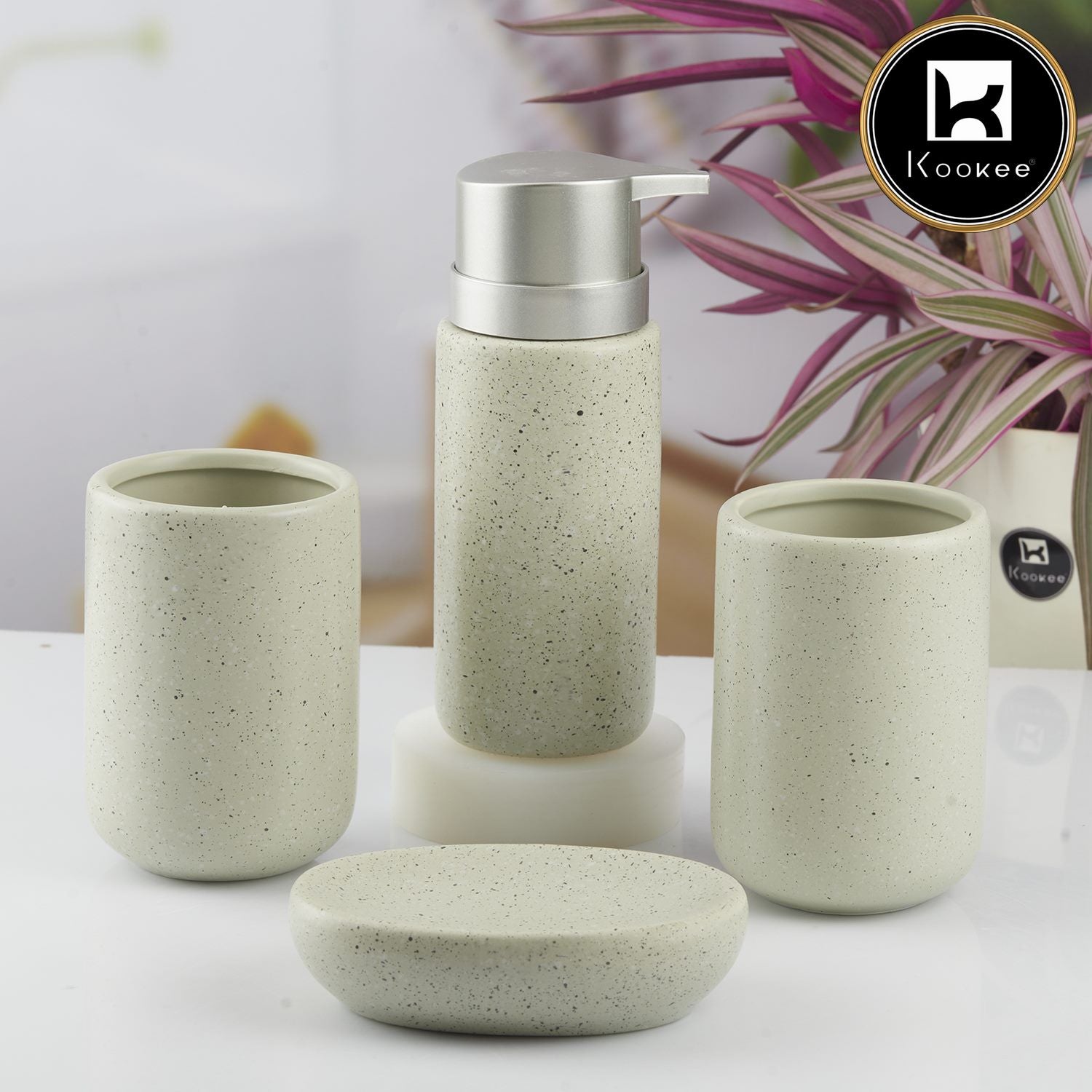 Kookee Ceramic Bathroom Sets, Off White, ART10091