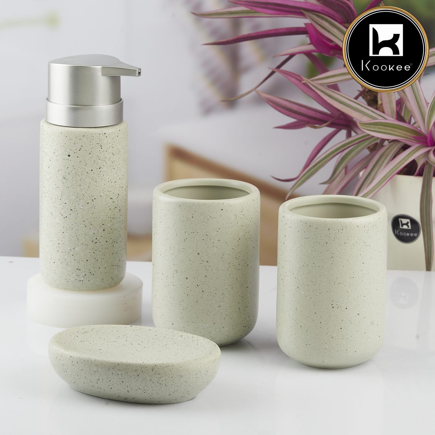 Kookee Ceramic Bathroom Sets, Off White, ART10091