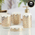 Ceramic Bathroom Set of 4 with Soap Dispenser (10093)