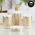 Ceramic Bathroom Set of 4 with Soap Dispenser (10093)