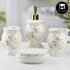 Ceramic Bathroom Accessories Set of 4 with Soap Dispenser (10102)