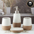 Ceramic Bathroom Accessories Set of 4 with Soap Dispenser (10123)