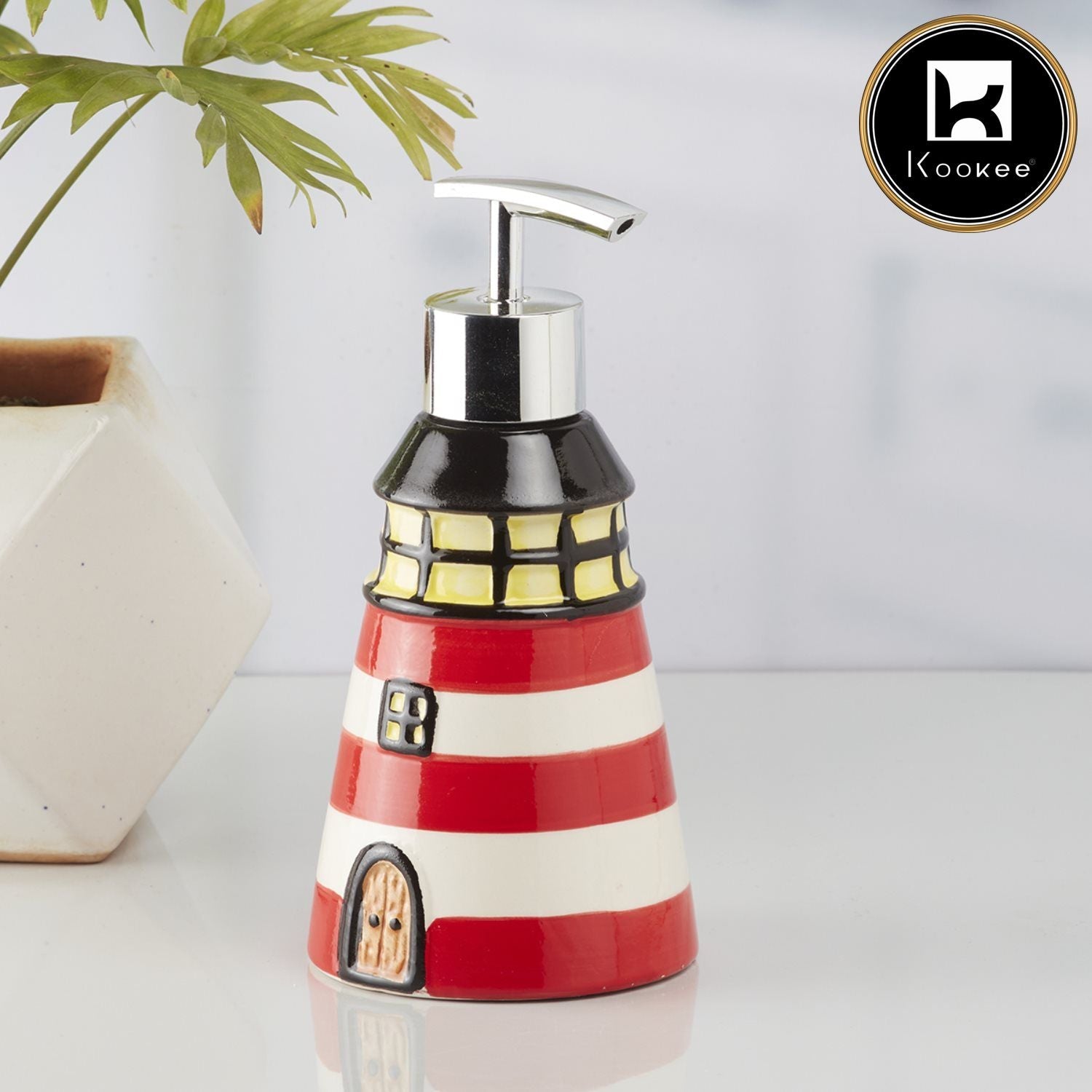 Ceramic Soap Dispenser for handwash for Bathroom, Red (V-CSD-041)