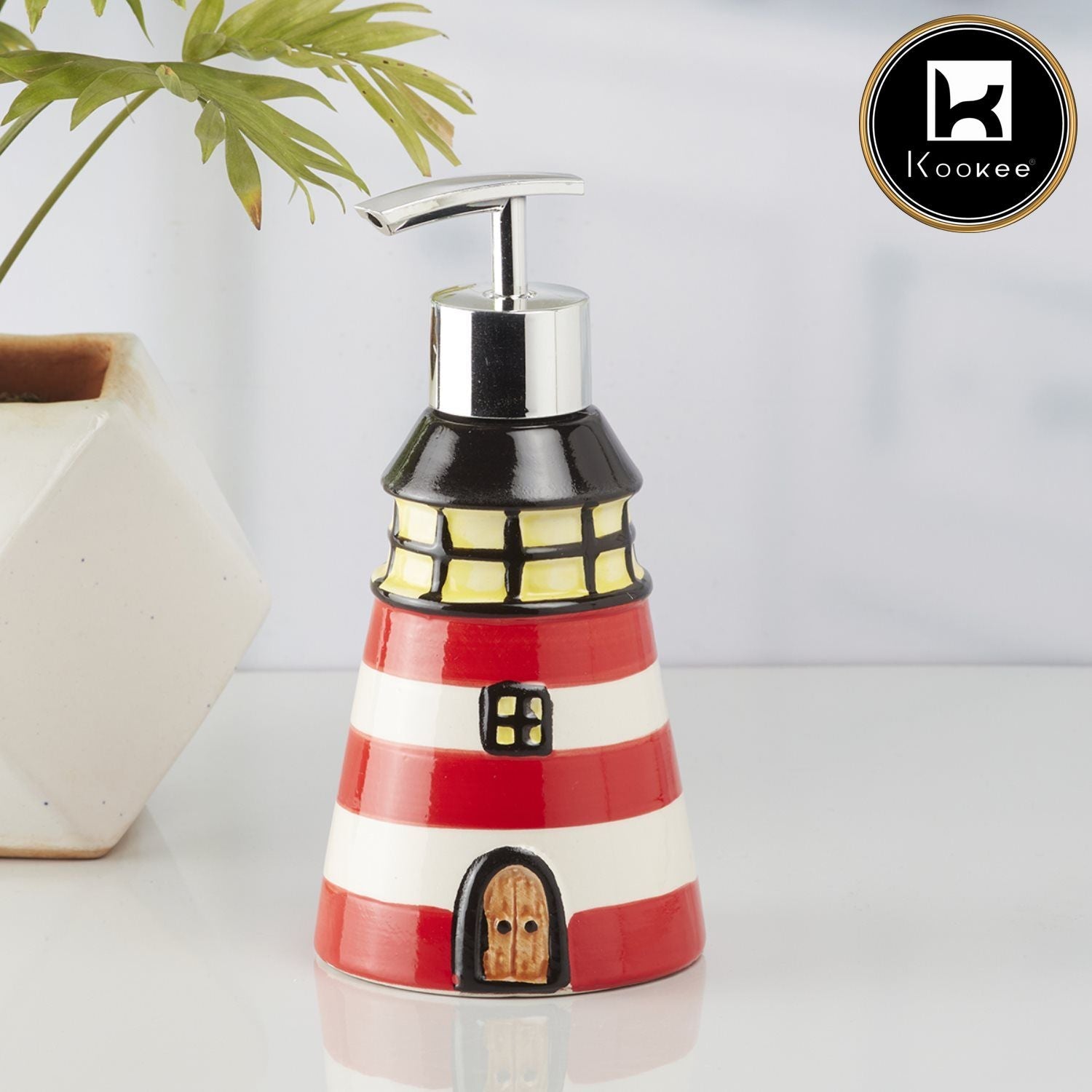Ceramic Soap Dispenser for handwash for Bathroom, Red (V-CSD-041)
