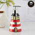 Kookee Ceramic Soap Dispenser with Stylish Refillable Pump Bottle for Bathroom Handwash & Kitchen Wash Basin, Perfect for Hand Soap, Lotion, and more, Red,