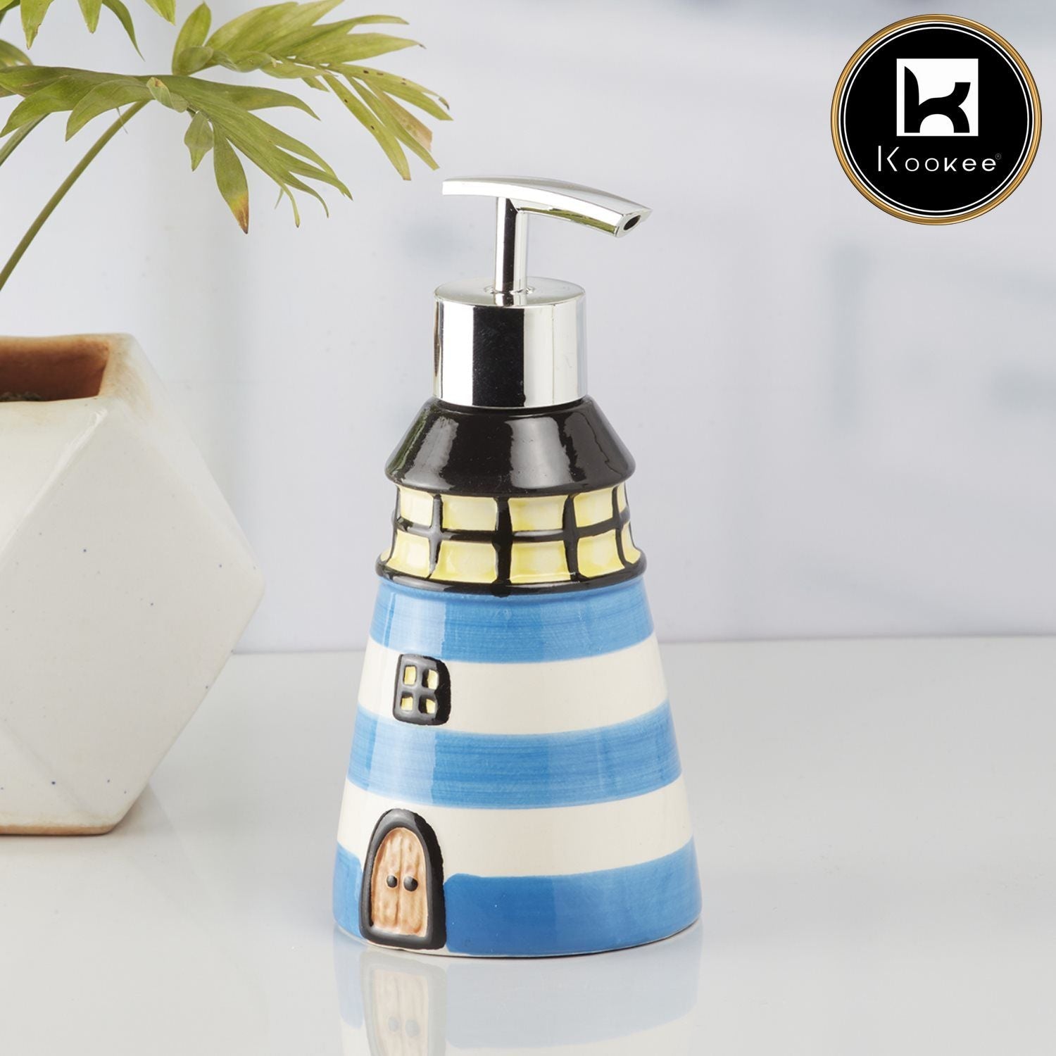 Ceramic Soap Dispenser for handwash for Bathroom, Blue (V-CSD-041)