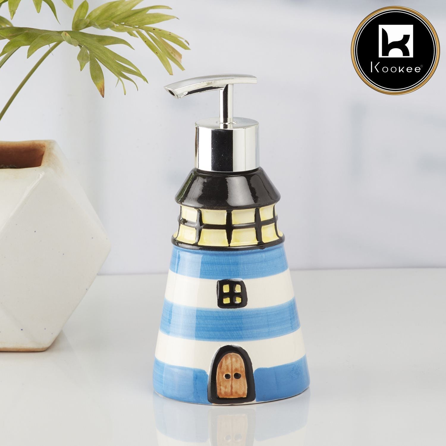 Ceramic Soap Dispenser for handwash for Bathroom, Blue (V-CSD-041)