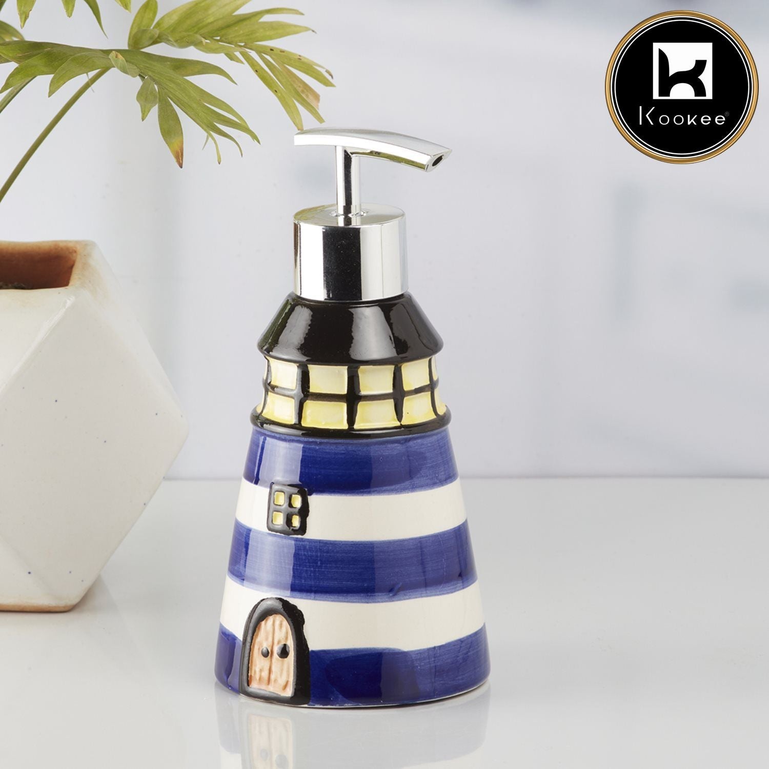 Ceramic Soap Dispenser for handwash for Bathroom, Blue (V-CSD-041)