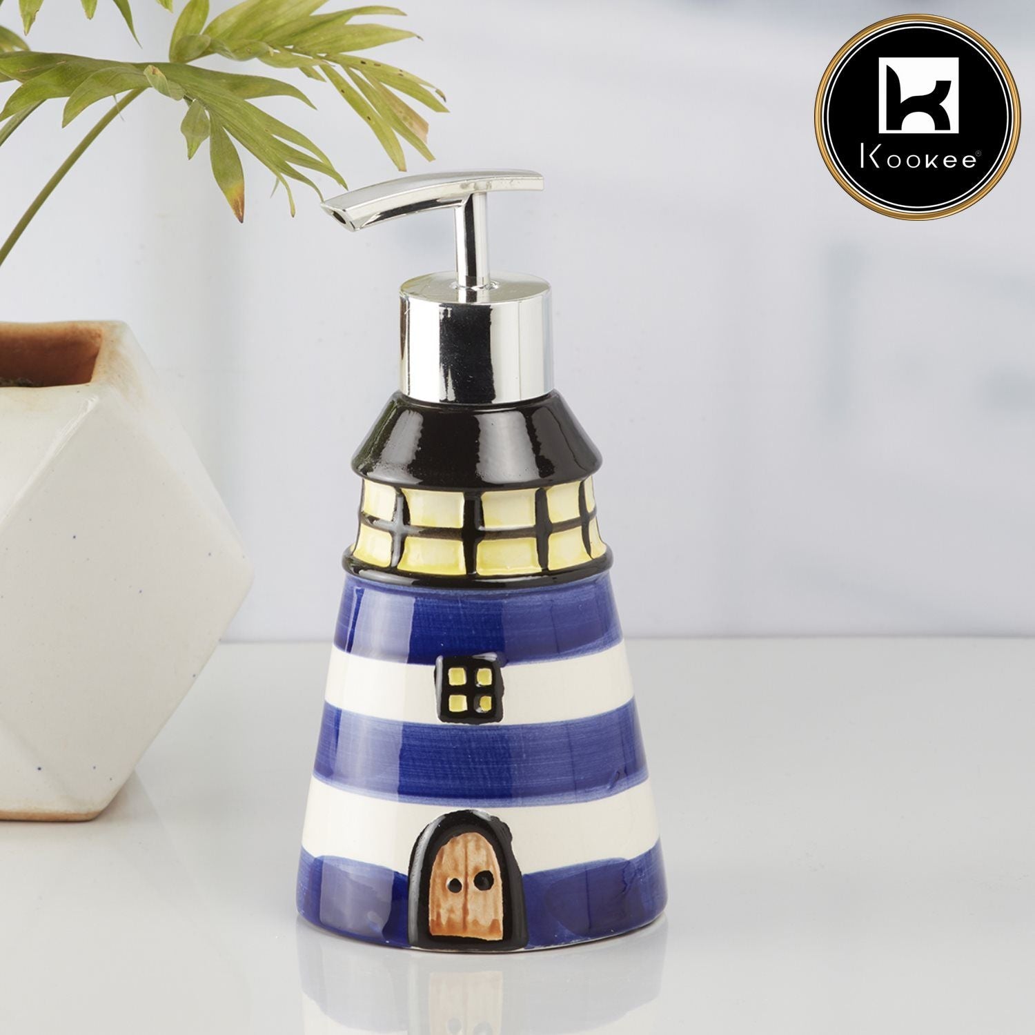 Ceramic Soap Dispenser for handwash for Bathroom, Blue, (Set of 1) (10143)