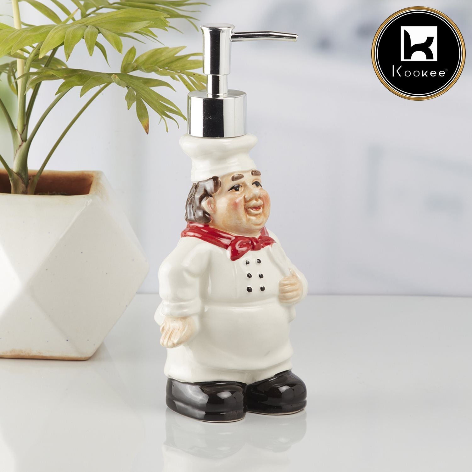 Ceramic Soap Dispenser for handwash for Bathroom, White, (Set of 1) (10144)